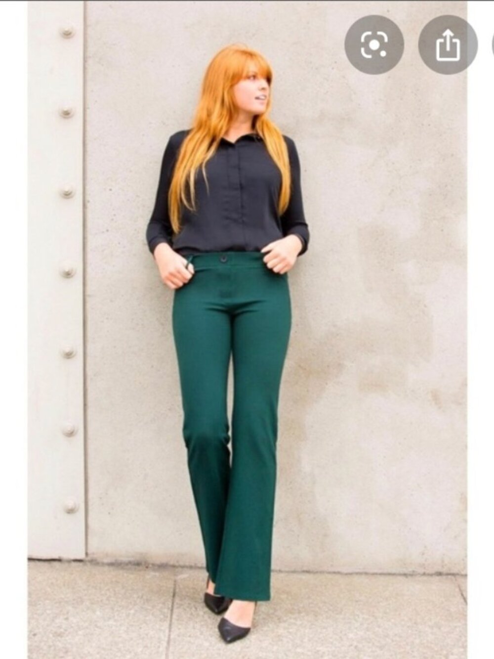 New Betabrand Emerald Green Twill Bootcut Dress Pant Yoga Pants Medium